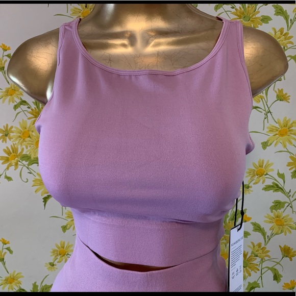 2 pc workout set Seamless Crop Top & Biker Short Set size S - Picture 5 of 13